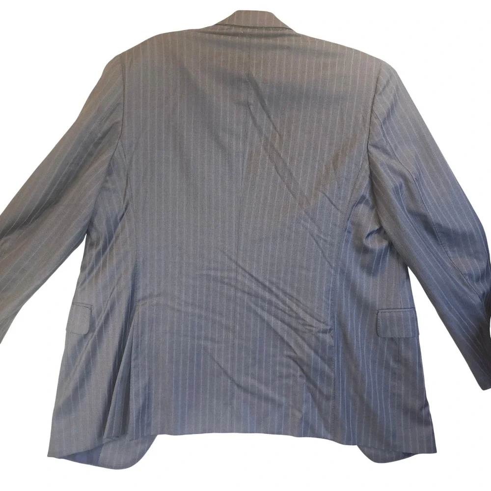 Scuderi Loro Piana Super 170s Wool Blazer Grey Pinstripe Sport Coat Italy 56 46R